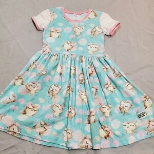 KPea Pastel Owl Cap Lap Dress